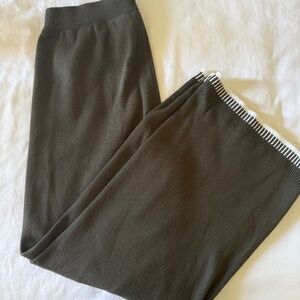 Olive Green Wide-Leg Knit Lounge Pants | Amazon | Size Medium